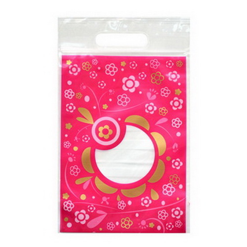 花語PP手提折角袋-桃紅