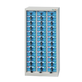 三十六屜藍色抽手機櫃