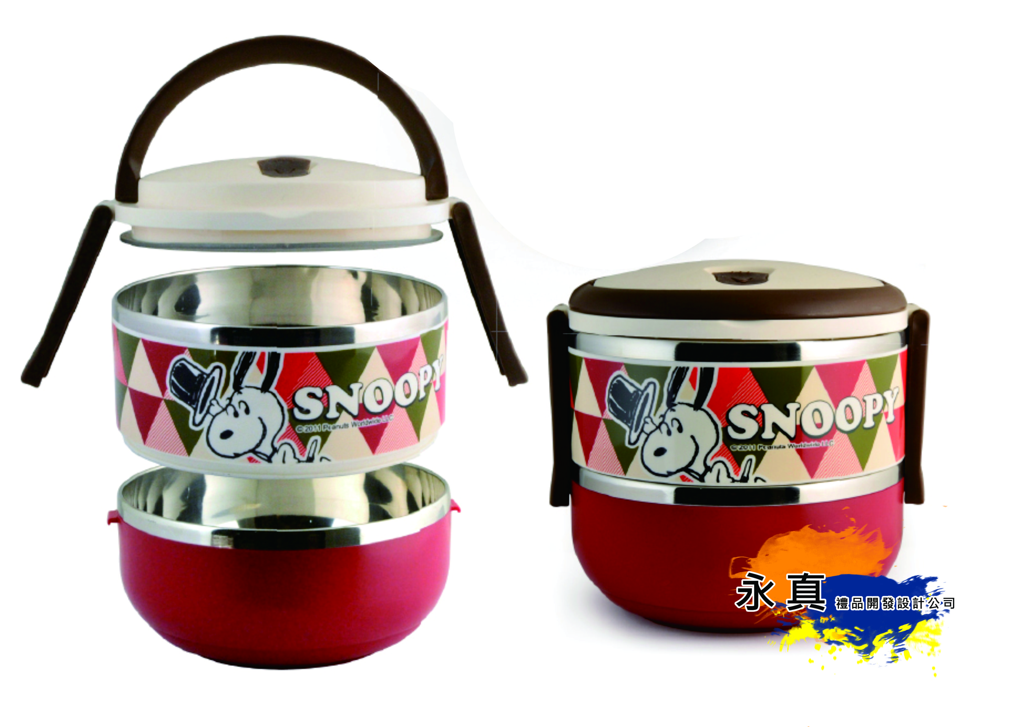 217-SP-E406(史奴比雙層不銹鋼餐盒)