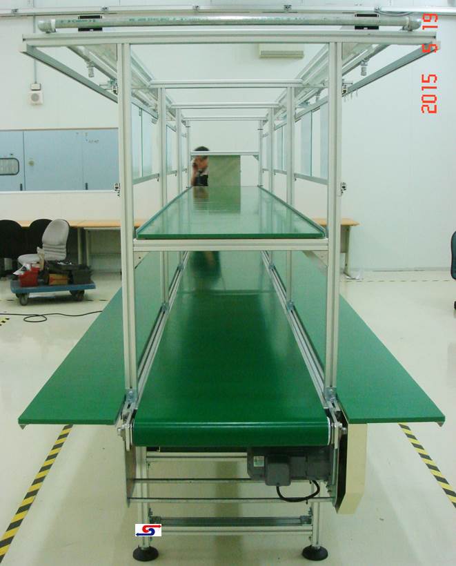 桌面式皮帶輸送機含置物架