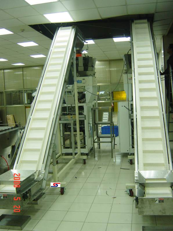 揚程式塑鋼網帶輸送機