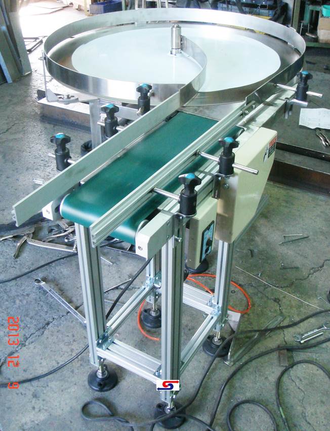 直線皮帶+旋轉盤