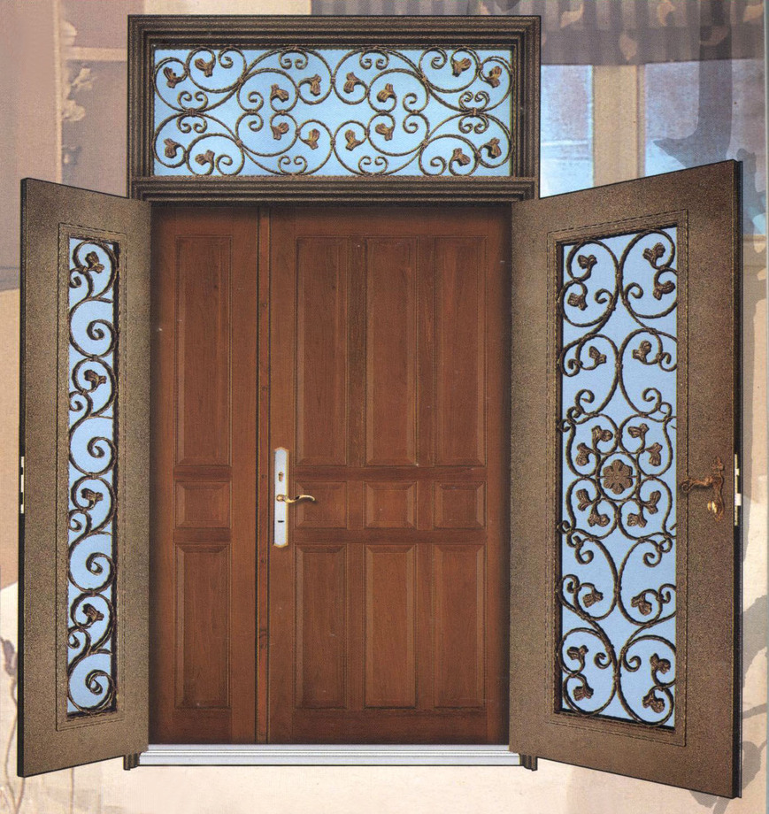 經典綱木防暴雙玄關門