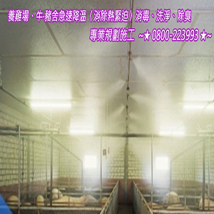 養雞場、牛‧豬舍急速降溫〈消除熱緊迫〉消毒、洗淨、除臭