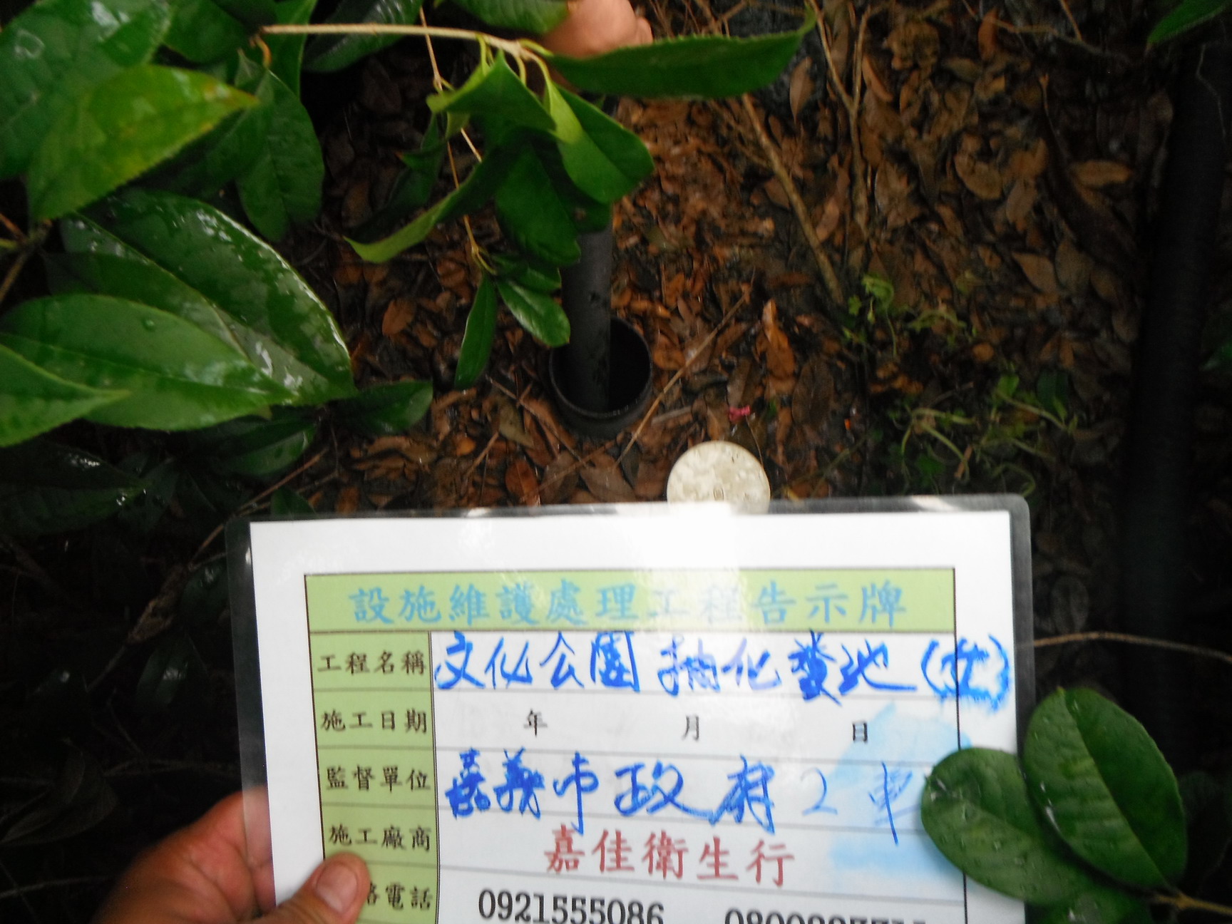 中正公園抽化糞池