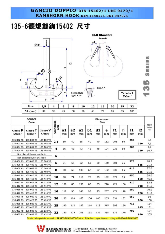 C2-1.135-6德規雙鉤15402尺寸