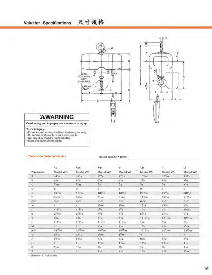 18.電動吊車尺寸規格