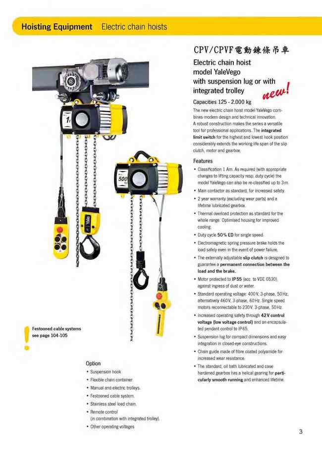 3.CPV/CPVF電動鍊條吊車CPV/CPVF