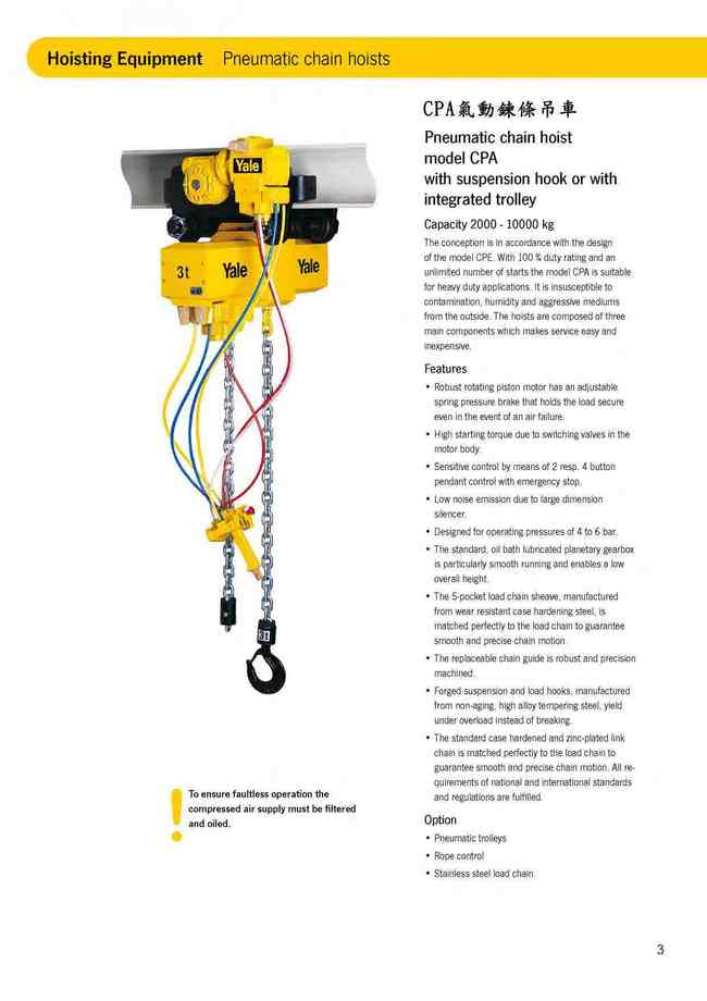 3.CPA氣動鍊條吊車