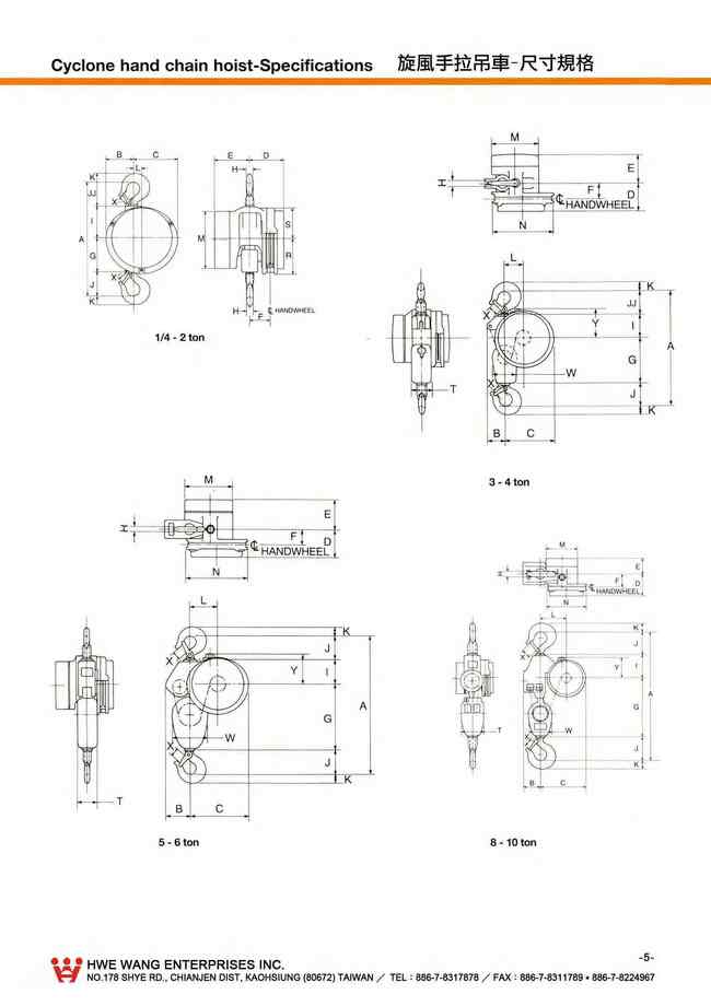 5.旋風手拉吊車尺寸規格I