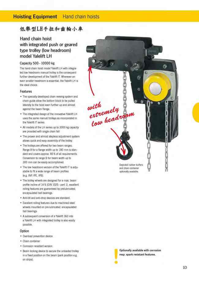 10.低舉型LH手拉和齒輪小車