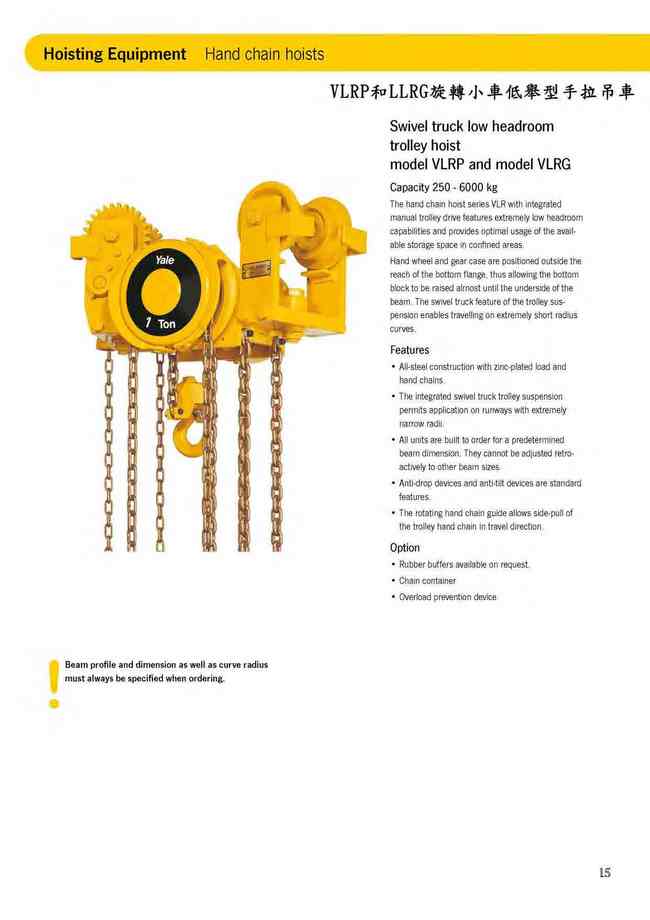 15.VLRP和LLRG旋轉小車低舉型手拉吊車