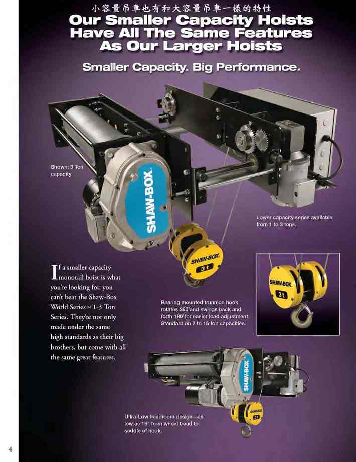 4.小容量吊車也有和大容量吊車一樣的特性