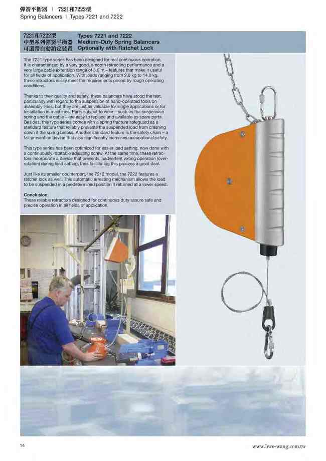 14.中型系列彈簧平衡器7221和7222型-可選帶自動鎖定裝置