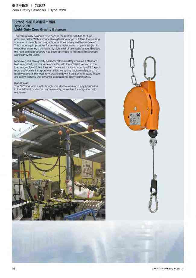 16.小型系列重量平衡器7228型