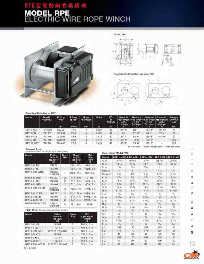 13.RPE型電動鋼索捲揚機