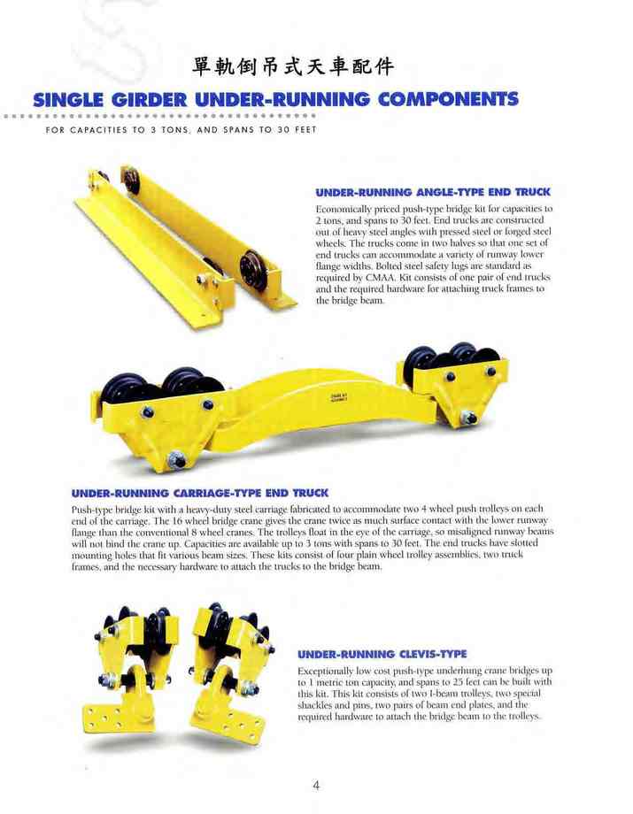 4.單軌倒吊式天車配件