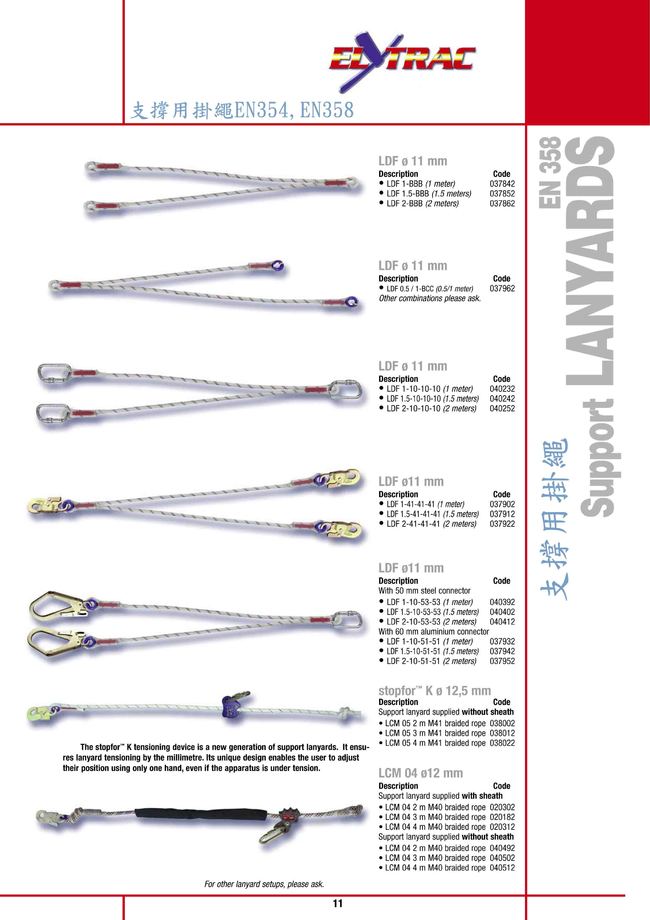 7-11.支撐用掛繩EN354,EN358