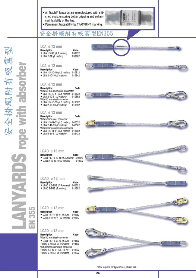 7-26.安全掛繩附有吸震型EN355