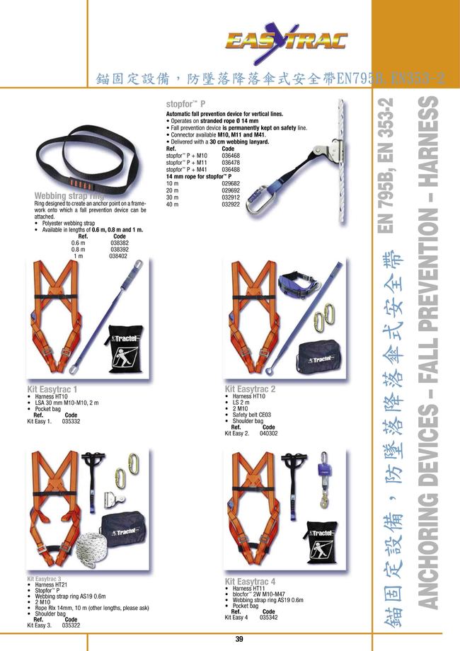 7-39.錨固定設備，防墜落降落傘式安全帶EN795B.EN353-2