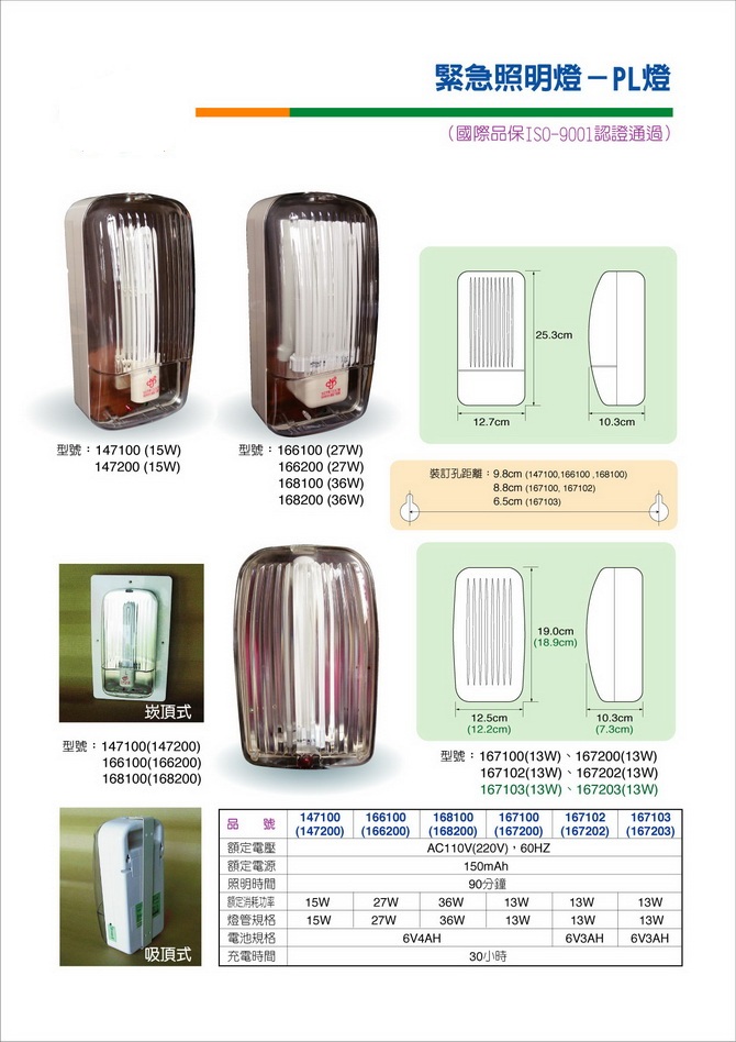 緊急照明燈-PL燈