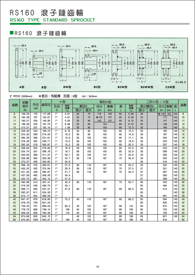 RS160-滾子鏈齒輪