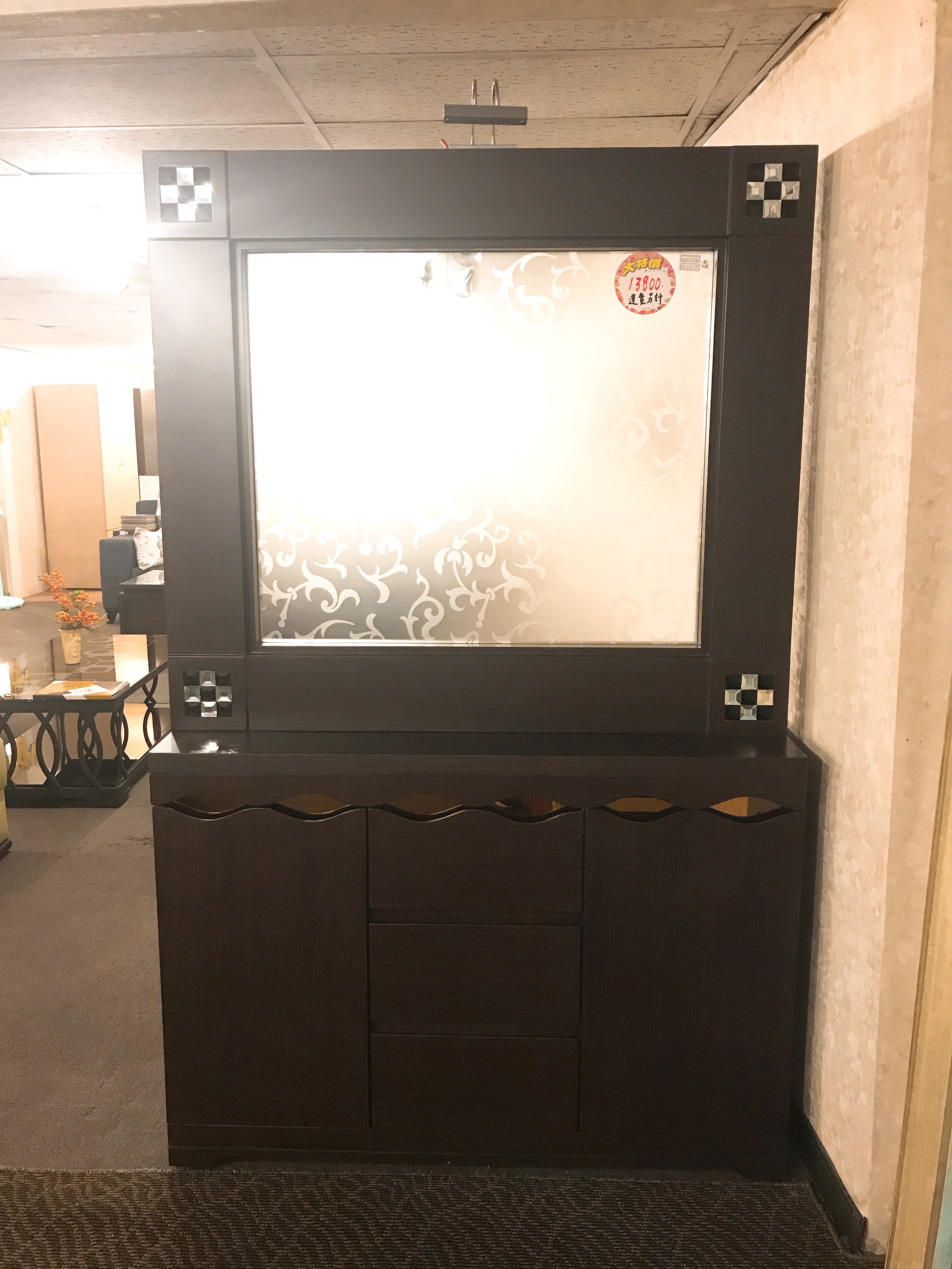 霧玻透光雙面櫃