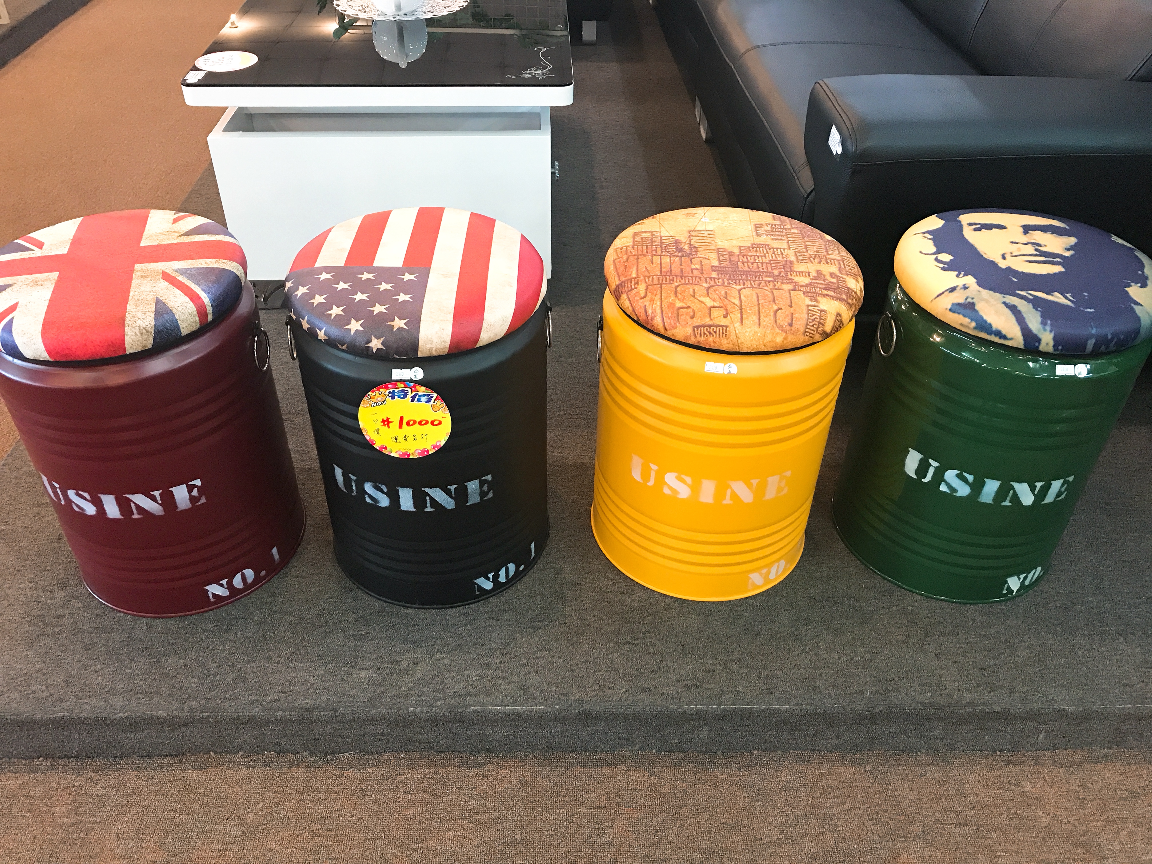 工業風鐵桶收納椅