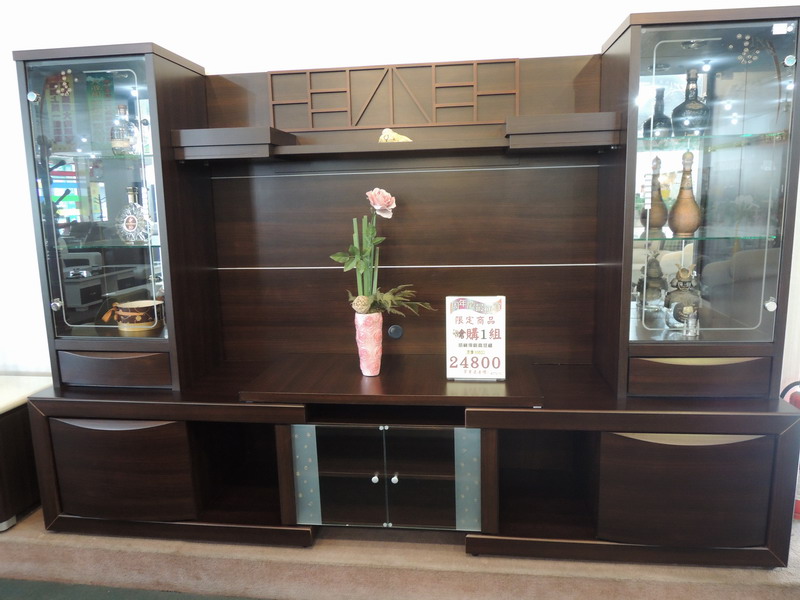 胡桃伸縮高低櫃