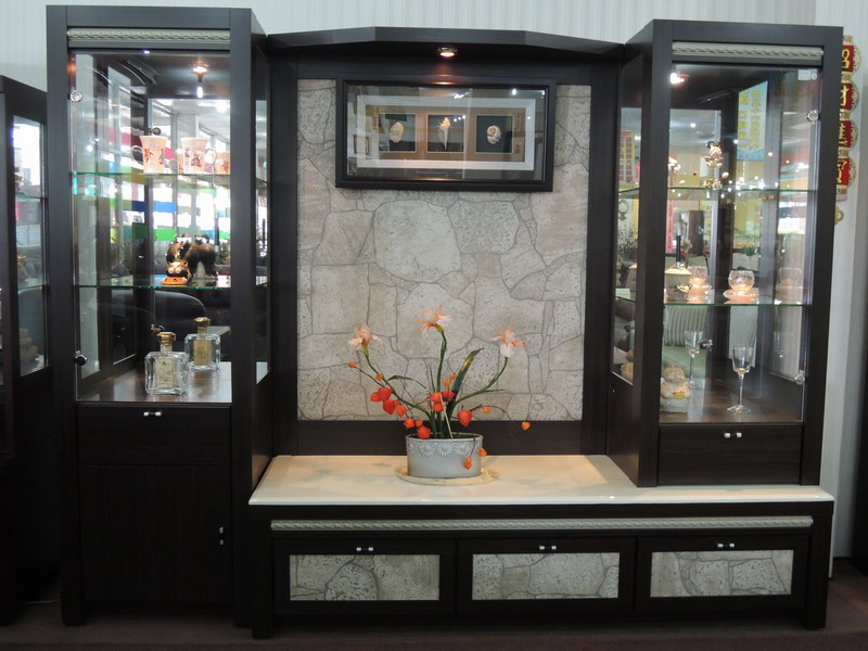 仿化石面組牆式TV櫃