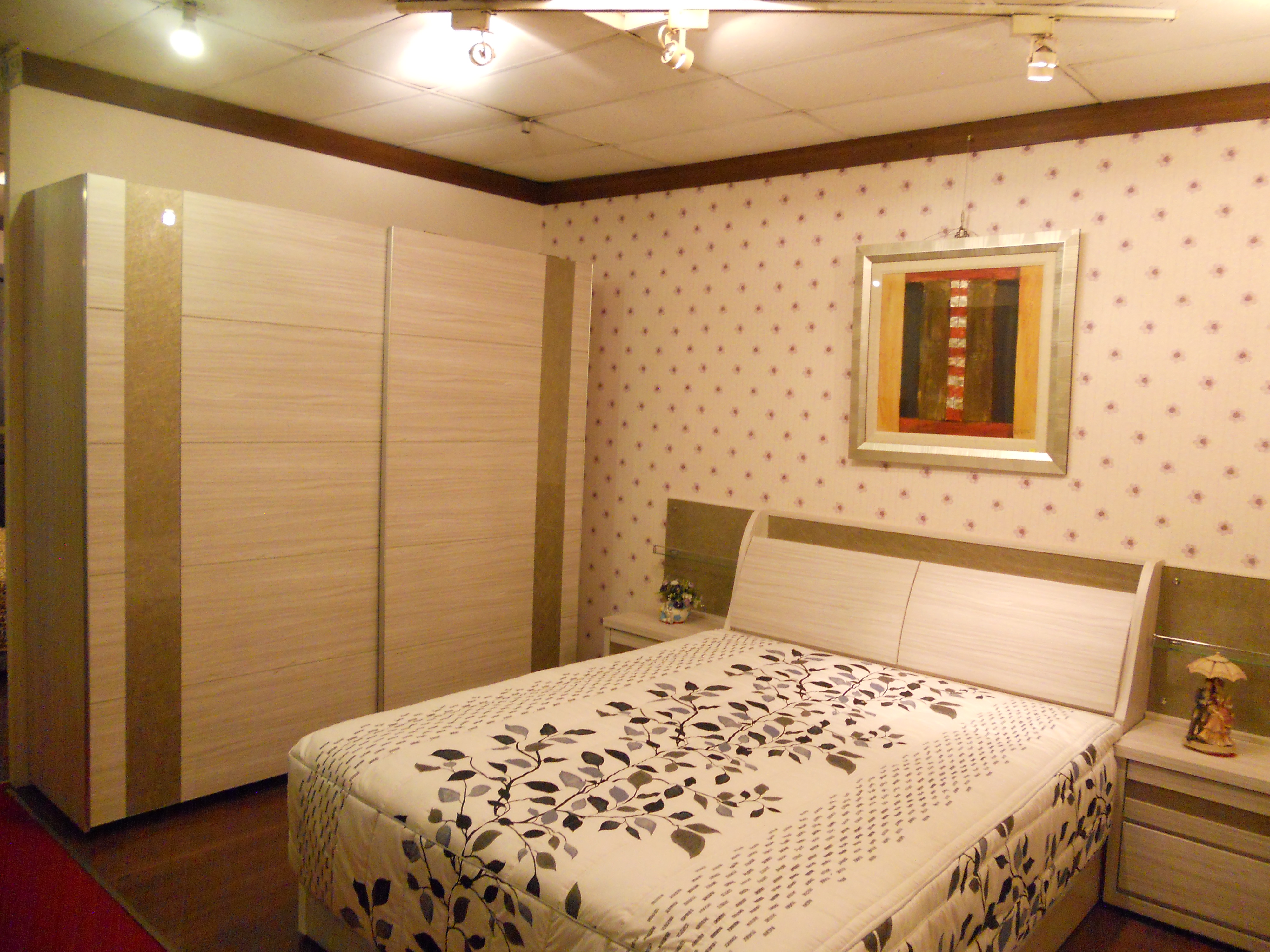 金絲玻璃白橡木房間組-1