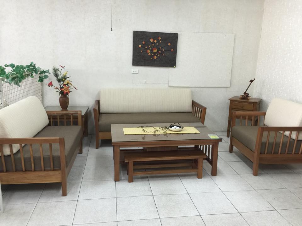 柚木現代板椅組