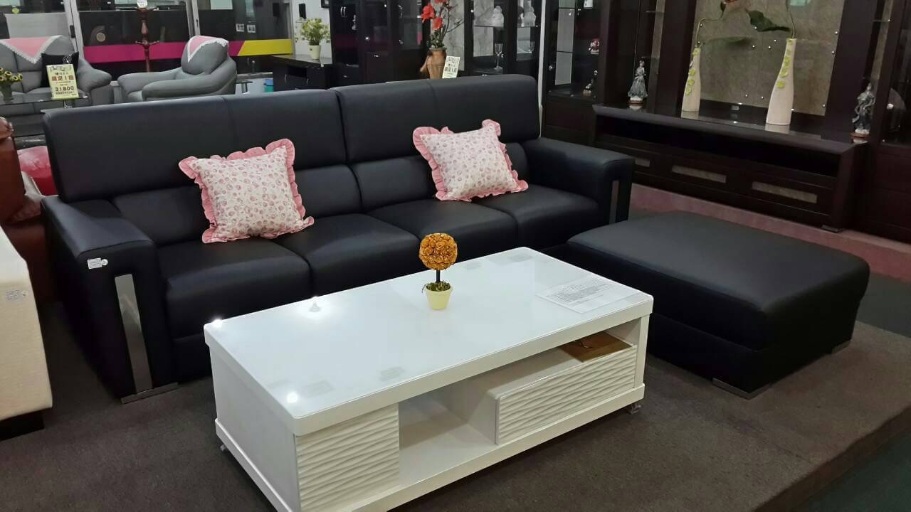 科技牛皮新款L型沙發