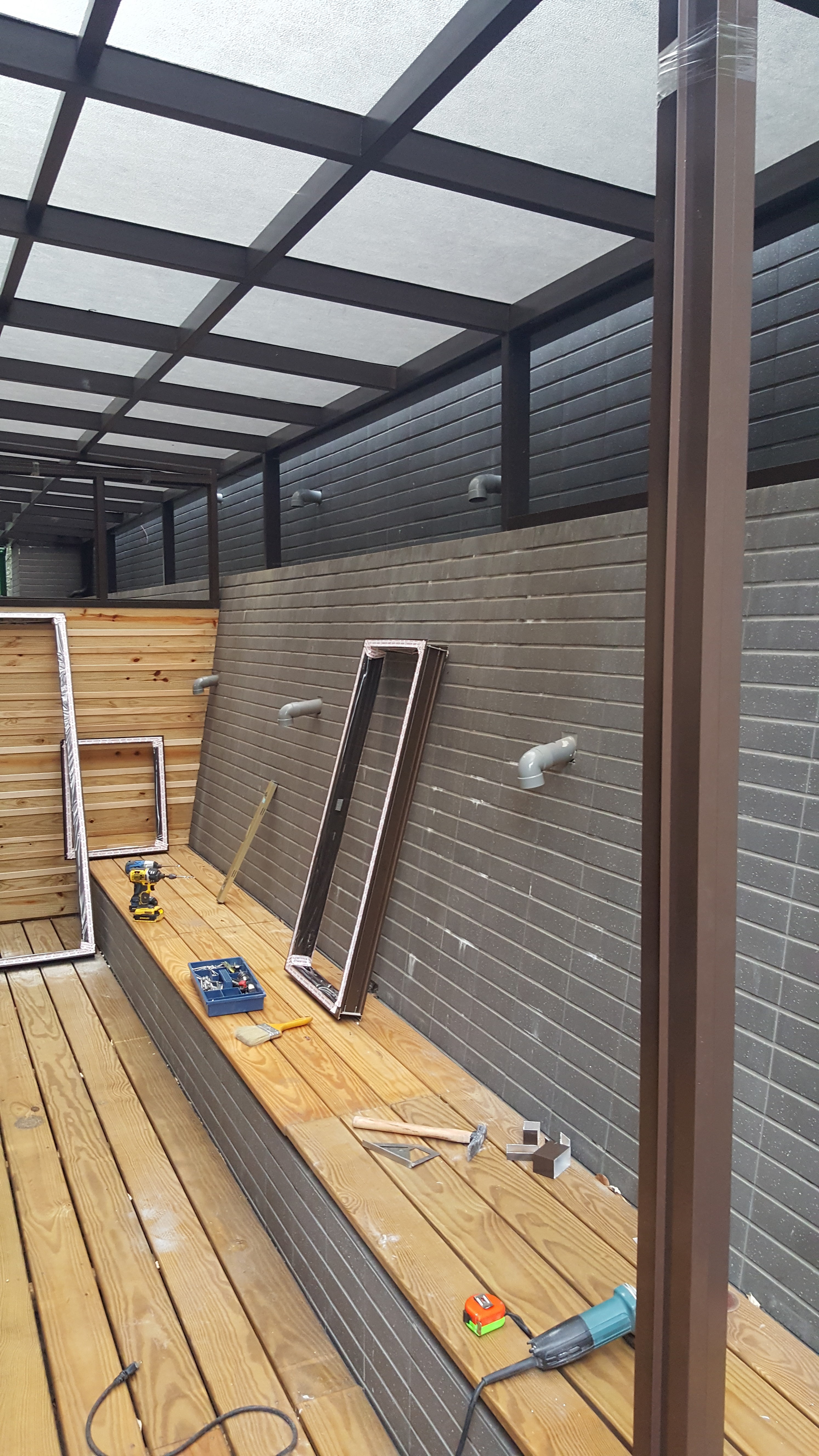 新北市新莊玻璃不鏽鋼採光罩施工