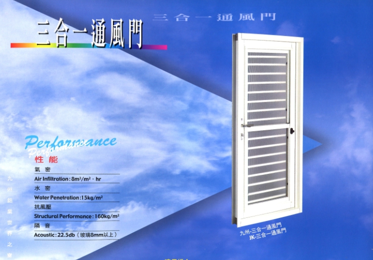 三合一通風門