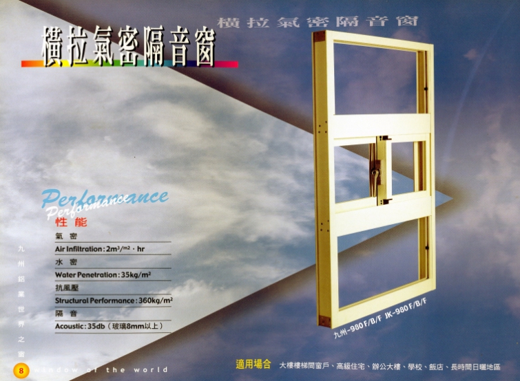 橫拉氣密隔音窗