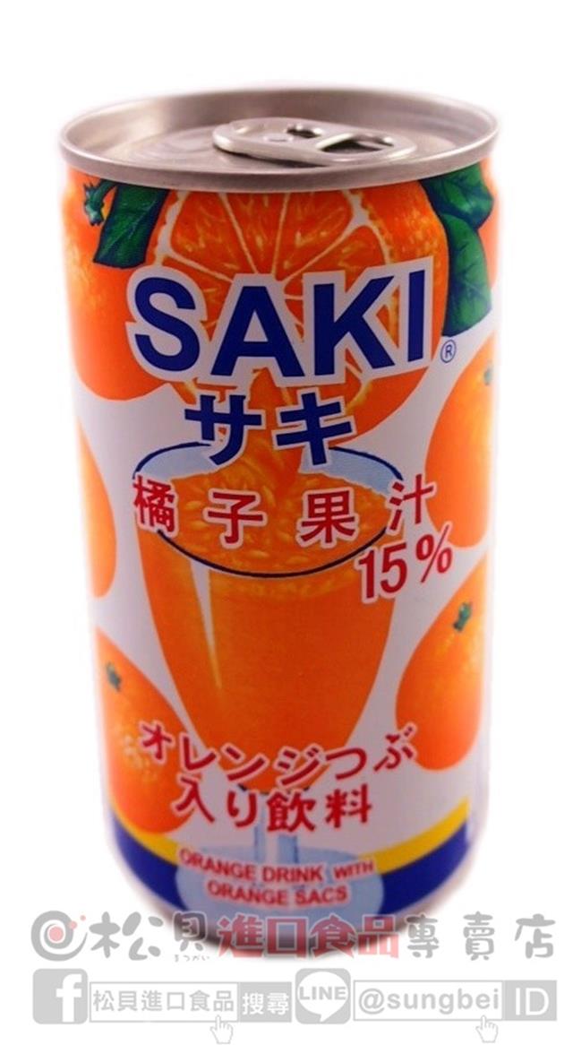 SAKI橘子果粒汁185ml【8801105513219】
