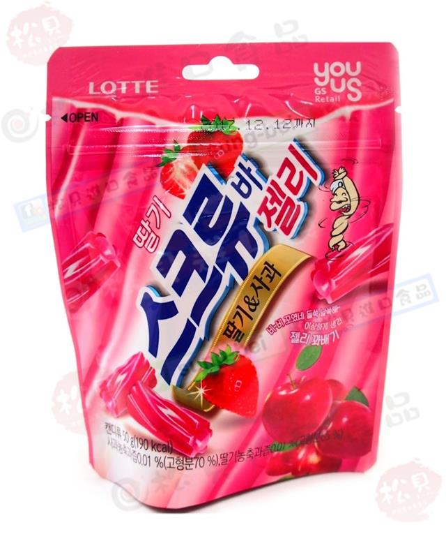 韓國捲捲夾心軟糖(草莓&蘋果)50g【8801062000913】