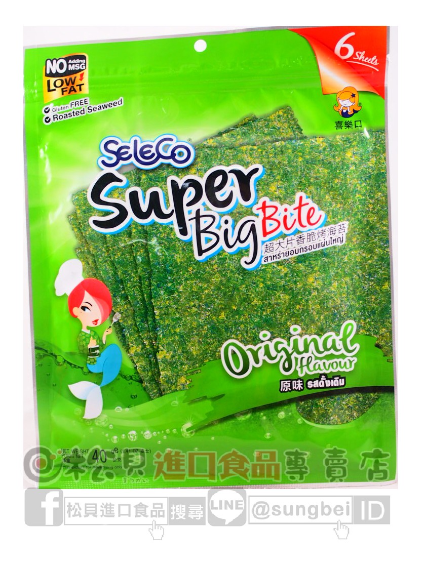 喜樂超大片香脆烤海苔(原味)40g【8852116804438】