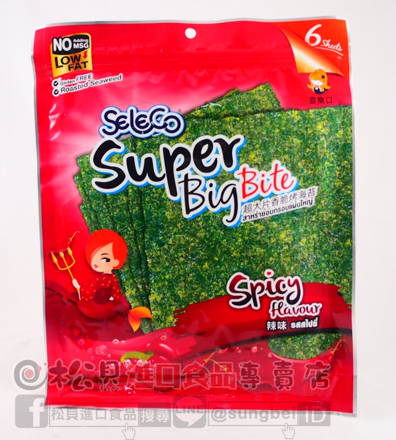 喜樂超大片香脆烤海苔(辣味)40g【8852116804452】