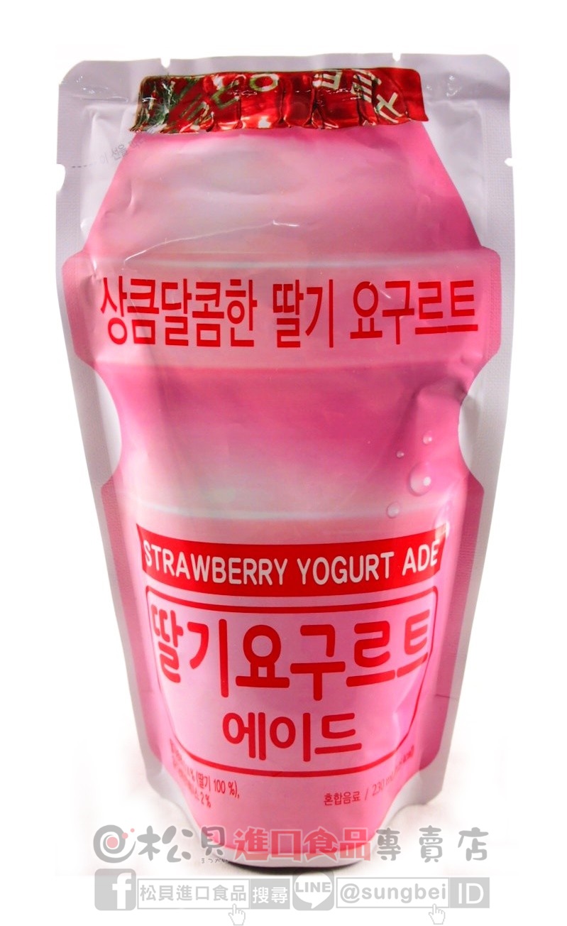 韓國草莓養樂多飲料(袋裝)230ml【8809443210388】