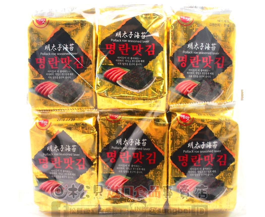 京畿道明太子味付海苔72g【8801500162630】