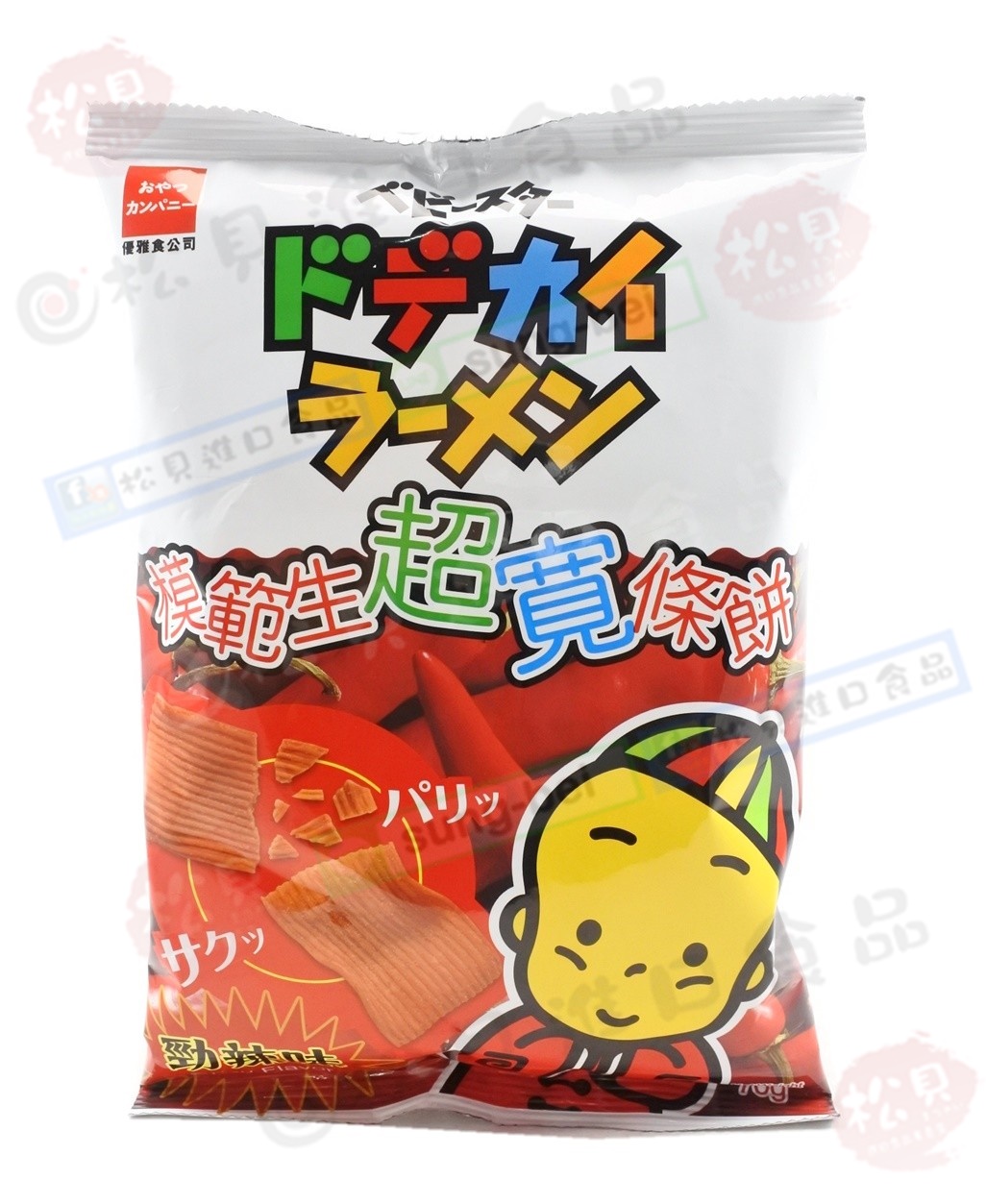 模範生超寬條餅(辣味)70g【4902775056243】