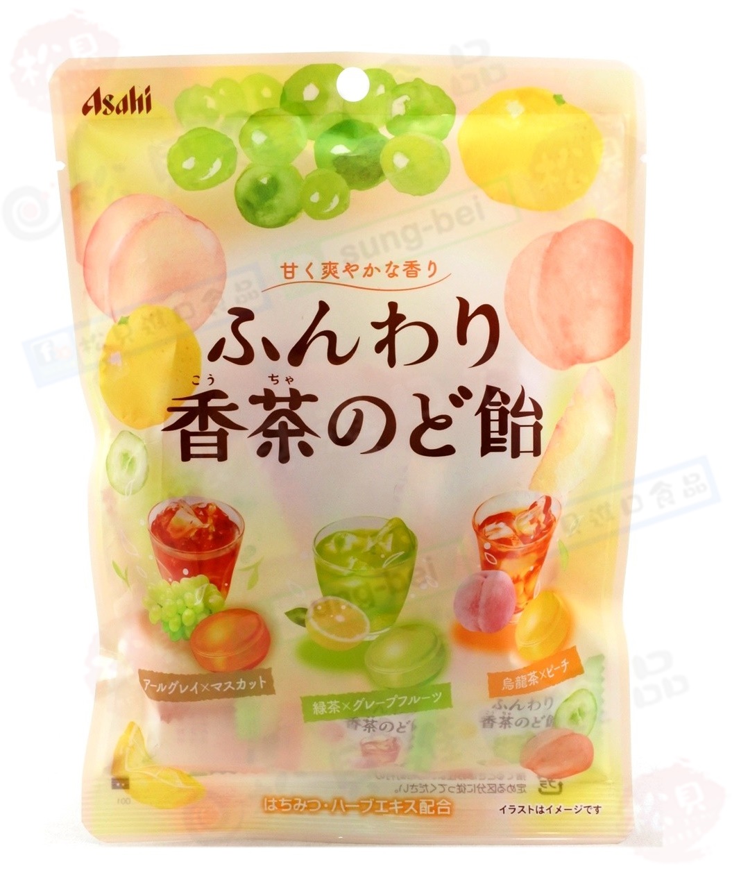 朝日水果香茶喉糖84g【4946842525003】