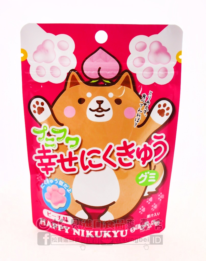 扇雀飴幸福犬掌Q軟糖(水蜜桃)57g【4901650228164】