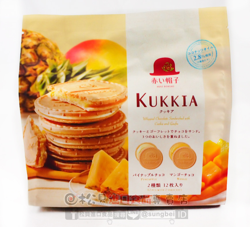 紅帽鳳梨芒果法蘭酥12枚94g【4975186166108】