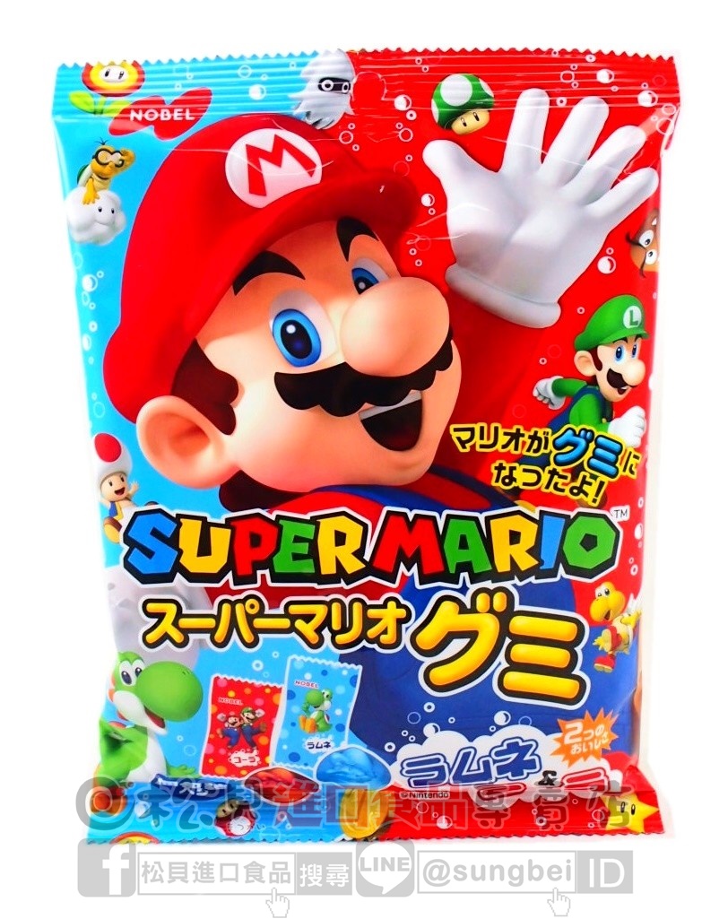 諾貝爾超級瑪利兄弟軟糖90g【4902124681201】
