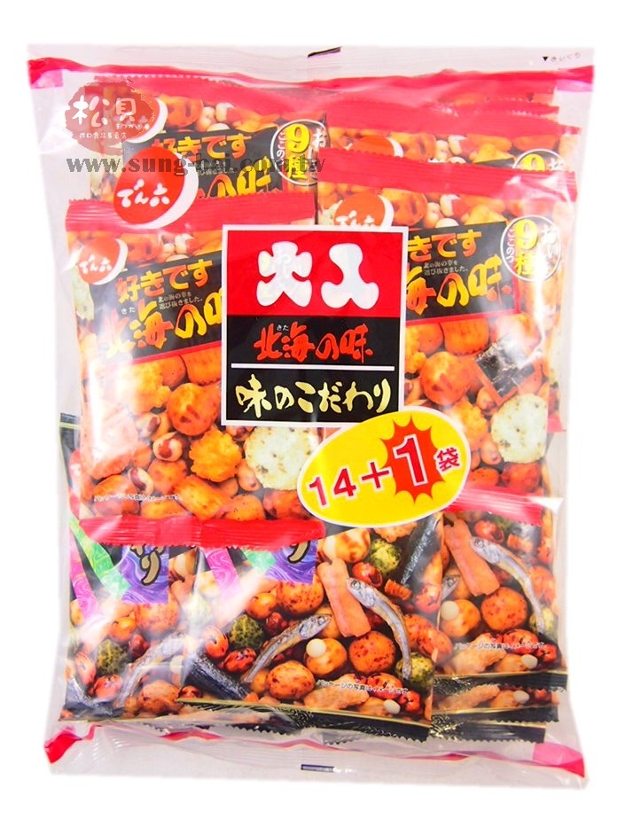 六大人二色綜合14+1袋大包裝豆果子351g【4901930081014】