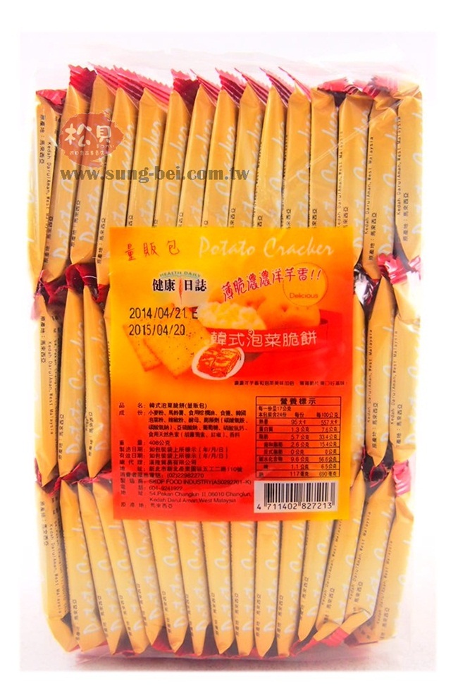 健康日誌法式蒜味薄餅量販包408g【4711402825851】