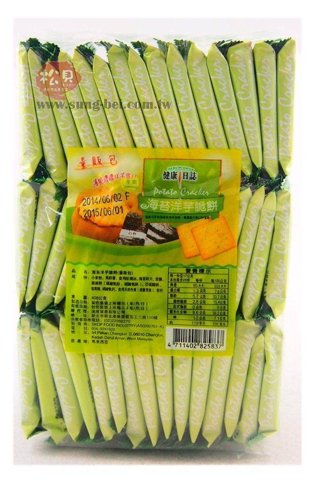 健康日誌海苔洋芋薄餅量販包408g【4711402825837】